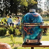 Charcoal barbecue KB10 GRANDEcommercialon castersfree-standing