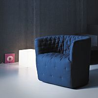 Contemporary armchair AMLIEfabricmetalwith removable cover