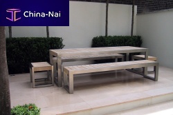 Contemporary dining table SKOPwoodenstainless steelrectangular