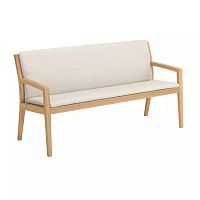 Contemporary garden bench VALENCIAteakfabricwith backrest