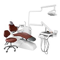 Dental unit with adjustable headrest SDL-C0241with monitorwith hygiene systemwith LED light