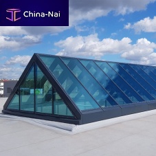 Fixed glass roof PR60aluminumpyramid typefire-rated