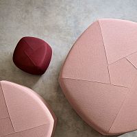 Contemporary pouf ATOLLfabricsquaretriangular