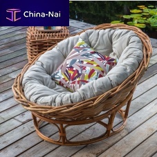 Contemporary armchair MEXICOfabricrattanwith removable cushion