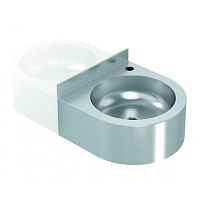 Wall-mounted washbasin GW08 25 04 01stainless steel1-holewith overflow