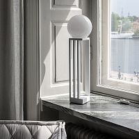 Table lamp Libreria powder-coated steelopalescent glasscontemporary