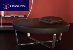Contemporary pouf SUSHI leather