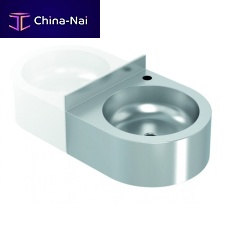 Wall-mounted washbasin GW08 25 04 01stainless steel1-holewith overflow