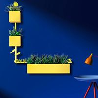 Metal planter CENTODIECIrectangularmodularvertical