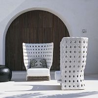 Contemporary armchair Canastafabricpainted steelpainted aluminum
