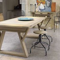 Contemporary stool MANUFACTURE SJOURmetal basewith footrest