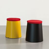 Contemporary pouf BOBINOfabricroundcustomizable