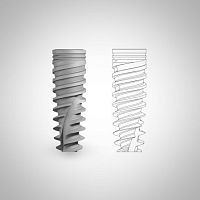 Tapered dental implant PSS titaniuminternal hexagonanatomical