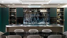 Contemporary kitchen 202302lacquered woodglassstainless steel