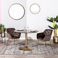 Traditional armchair HEDYvelvetstainless steelbrown