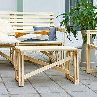 Contemporary side table THE PATIOwoodenwooden baserectangular
