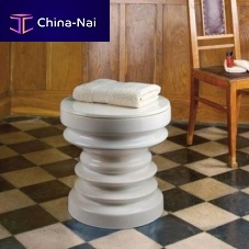 Contemporary stool ZIG ZAGceramicceramic basecentral base
