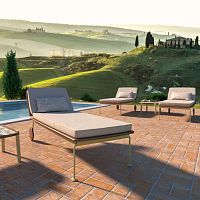 Contemporary sun lounger Regolofabricwoodenmetal