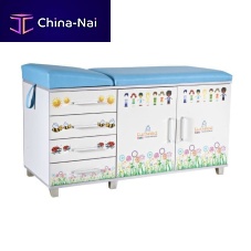 Pediatric examination table TM-K 2217manualfixed-heightwith storage unit