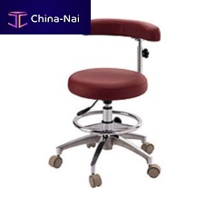 Dental stool height-adjustablewith backreston casters