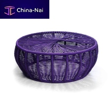 Contemporary pouf CARAMBOLA aluminumsteelrope