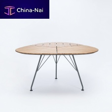 Contemporary dining table LEAFmetalbambootriangular
