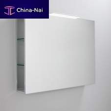 Bathroom mirror cabinet with built-in lighting BOOKcontemporarywall-mounted