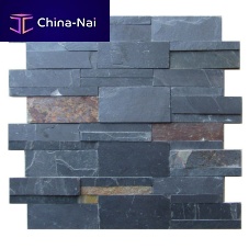 Indoor mosaic tile STACKEDwallslategeometric pattern