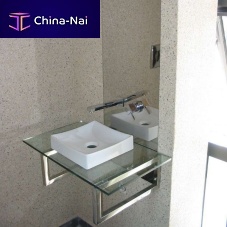 Stainless steel washbasin stand glass