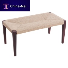 Contemporary footrest PITHIKA solid woodrope