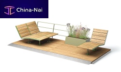 Parklet with integrated planter Parklet 2.0mobilemodular