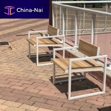 Contemporary garden chair DOMINO outdoorsteelwooden
