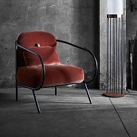 Contemporary armchair MINIMAvelvetpolyurethaneiron