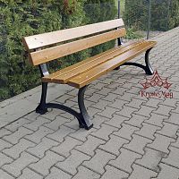 Traditional garden bench DAVOS 2wrought ironwoodenwith backrest