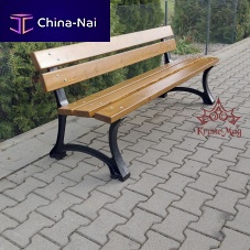 Traditional garden bench DAVOS 2wrought ironwoodenwith backrest