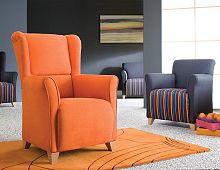 Traditional armchair ECLIPSEfabricorange