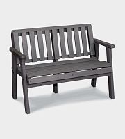 Traditional garden bench PARK: PB48recycled plasticwith backrestwith armrests