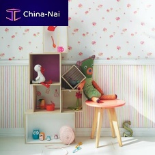 Contemporary wallpaper SUMMER CAMPfloral patternstripedanimal motif