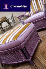 Contemporary pouf ISABELLAfabricrattan