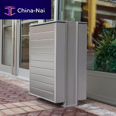 Public trash can APEXaluminumwoodenrecycling