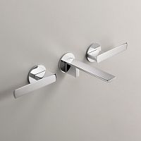 Double-handle washbasin mixer tap AYL06wall-mountedbuilt-instainless steel