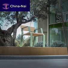 Contemporary garden chair KAISEKIoutdoorwoodensteel base