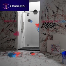 Swing shower screen V1B EVENfor alcovestempered glass