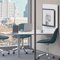 Contemporary boardroom table TEK PIERacrylicmetal baseflexible