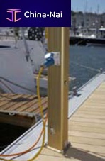 Pedestal with built-in light electrical distributionwater supplyfor docks