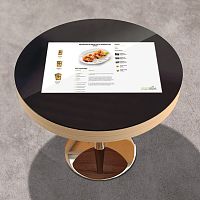 Contemporary bistro table DIGITAL BISTROTwoodentempered glasssteel base