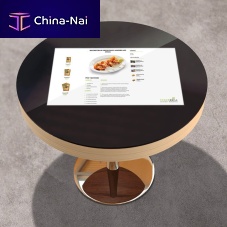 Contemporary bistro table DIGITAL BISTROTwoodentempered glasssteel base