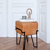 Contemporary stool BOKKleatherfeltupholstered