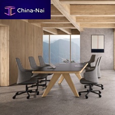 Contemporary chair CALMAfabricleatherwooden