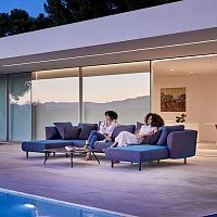 Contemporary lounge garden set SALINASSunbrella®stainless steelpolyester